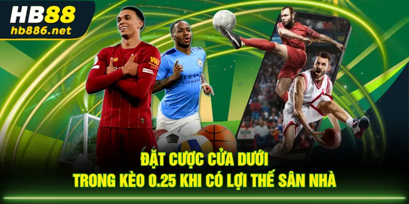 Đặt cược cửa dưới trong kèo 0.25 khi có lợi thế sân nhà